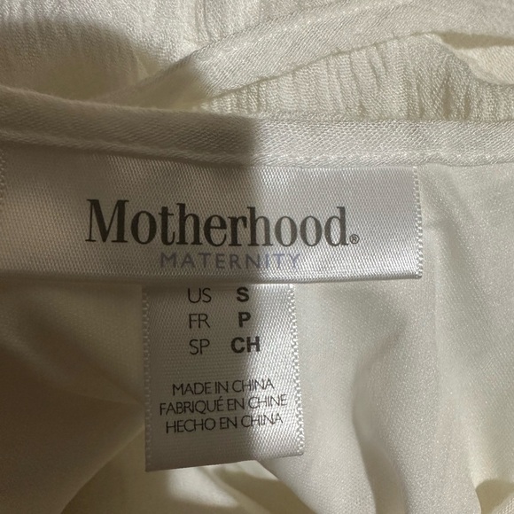 Motherhood Maternity White Maxi Dress with Lace Hem - Picture 5 of 6